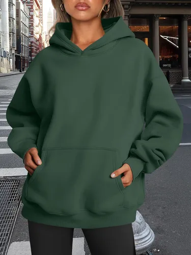 Vista 114 de Trendy Queen - Sudaderas extragrandes con capucha para mujer, suéteres de manga larga, sin botones, de vellón, de otoño, ropa de invierno