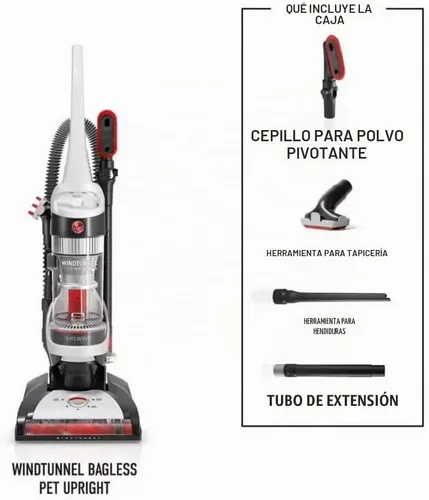 Vista 2 de Hoover UH71320VFR WindTunnel - Aspiradora vertical para mascotas sin bolsa, color blanco