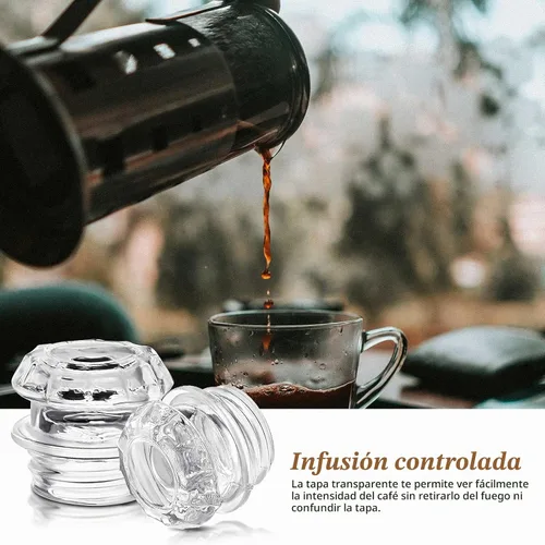 Vista 5 de 2 piezas de percolador de café de repuesto para parte superior de vidrio transparente para piezas de filtro de cafetera, piezas y accesorios