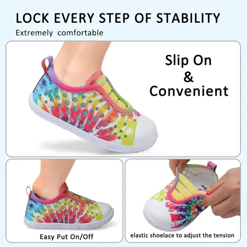 Vista 5 de Fires Zapatos de agua para niños y niñas, de secado rápido, transpirables, calcetines de agua descalzos para playa, natación, zapatos deportivos