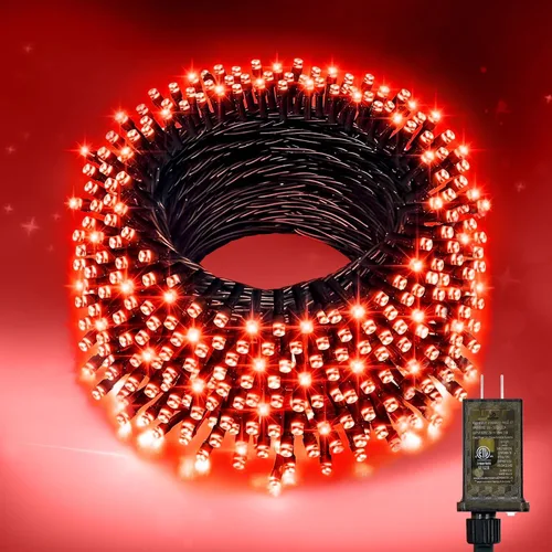 Vista 19 de Nisocy - Cadena de luces LED impermeable de 33 pies para exteriores, luces de hadas blancas cálidas con enchufe, luces de Navidad enchufables