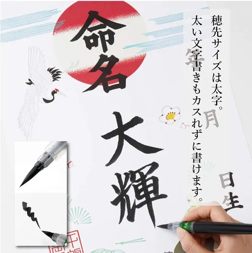 Vista 5 de Pluma con punta de pincel Pentel Fude, negrita (XFL2B)