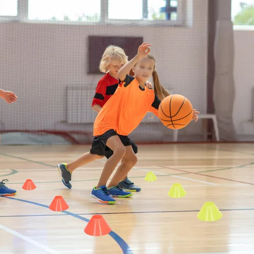 Vista 6 de Juego de 20 mini conos de disco de fútbol, marcadores de entrenamiento de fútbol PE para entrenamiento deportivo, fútbol, baloncesto, patinaje
