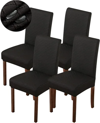Vista 10 de Genina Fundas impermeables para sillas de comedor, fundas para sillas Parsons de cocina, fundas para sillas Parsons (beige, 2 piezas)