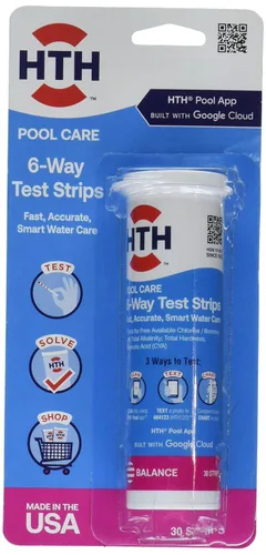 Vista 9 de HTH 1275 Kit de prueba de 6 vías para el cuidado de piscinas, probador químico de agua para piscinas, 100 pruebas