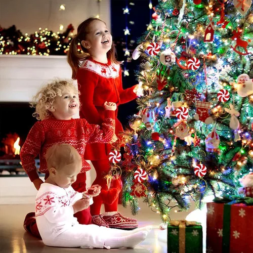 Vista 3 de Ganchos para adornos de Navidad, 20 piezas de ganchos de alambre para decoración de árbol de Navidad