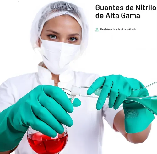 Vista 4 de ThxToms guantes de nitrilo para el hogar, resistentes al aceite, ácido, alcalinos y solventes 15mil,Reusable Heavy Duty Diswashing Gloves, Resist