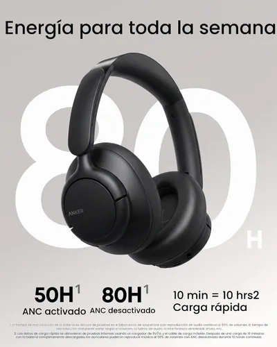 Vista 5 de Soundcore by Anker Q31i, auriculares adaptativos con cancelación de ruido Negro Absoluto