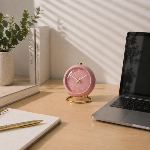 Vista 3 de AYRELY® Relojes Despertadores de Escritorio a Batería con Luz, Reloj Analógico Pequeño Retro Silencioso Sin Tictac, Reloj de Mesa Fuerte para Mesita