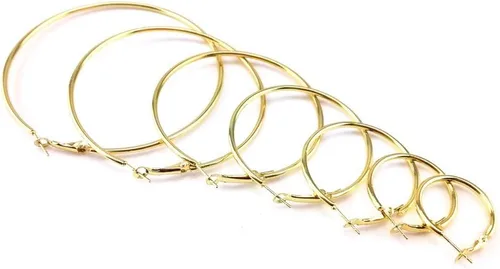 Vista 4 de Honbay Juego de 7 pares de aros para mujer (dorado)