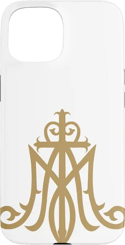 Vista 6 de Funda católica con monograma para iPhone 16 Virgin Mary Insignia Ave Maria