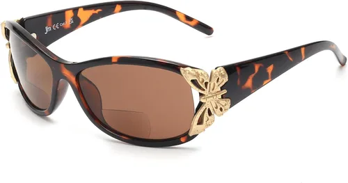 Vista 7 de JM Paquete de 2 lentes de sol de lectura bifocales para mujer, a la moda, para lectura al aire libre, protección UV400 Negro
