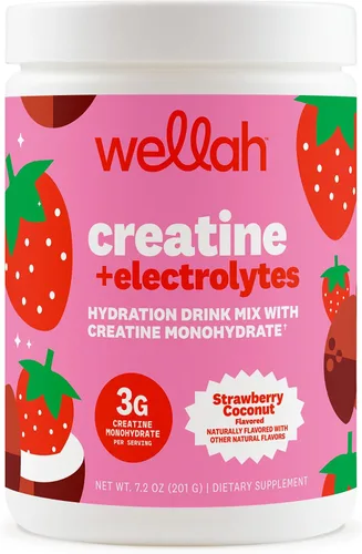 Vista 15 de Wellah Creatina + electrolitos en polvo (Blue Hawaii) 30 porciones - Mezcla de bebida de hidratación con 0.11 onzas de monohidrato de creatina