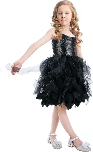 Vista 4 de Vestido tutú para niñas, vestido de tul con lentejuelas, vestido de princesa para niñas pequeñas, disfraz de fiesta de cumpleaños brillante