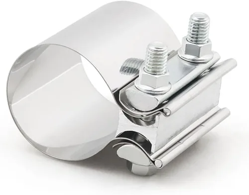 Vista 9 de Abrazadera de Escape de 2.5", Abrazadera de Banda de Junta a Tope de 2 1/2" Conector de Manguito de Acero Inoxidable para Silenciadores, Tubos