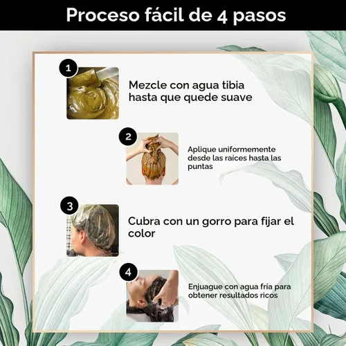 Vista 5 de Herb Magic - Polvo de henna negra, tinte natural para el cabello para negro (Black Henna)
