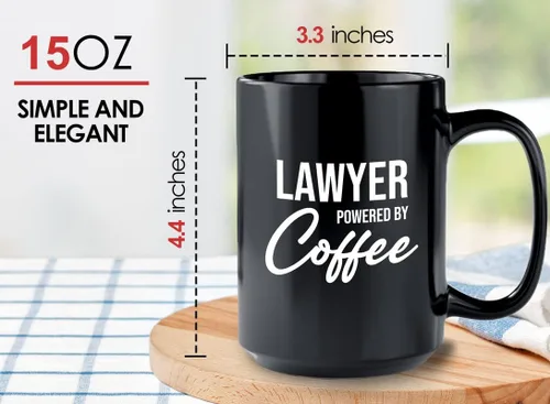 Vista 5 de Lawyer - Taza de café de 15 onzas, color negro, regalo para abogado para la escuela de leyes, graduación, policía, abogado, piloto, motocicleta