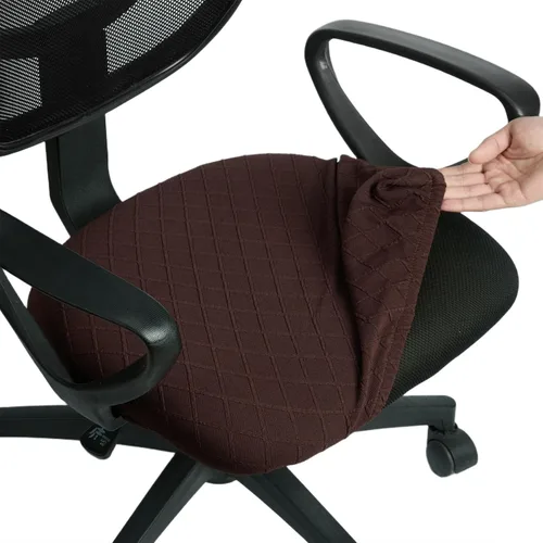 Vista 20 de Melaluxe - Funda elástica de jacquard para silla de oficina, funda extraíble y lavable para silla de escritorio, cubierta giratoria para asiento