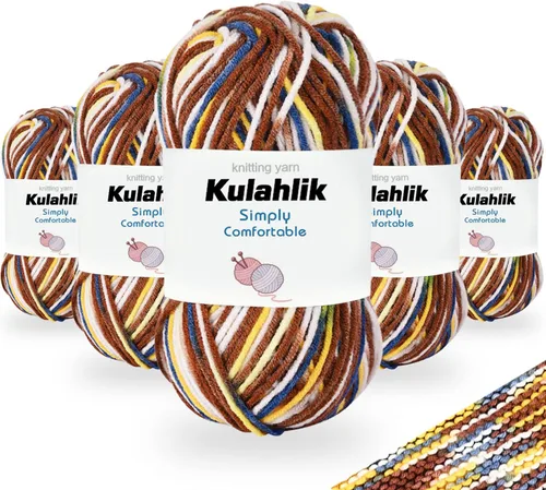 Vista 138 de 50g (1x50g) Hilo Acrílico para Crochet y Tejido, Hilo Degradado Colorido, 1 Rollo de Madejas, Hilo Acrílico Multicolor, Perfecto para Proyectos