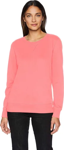 Vista 18 de Amazon Essentials Sudadera de forro polar con cuello redondo y manga larga para mujer Rayas horizontales blanco marino