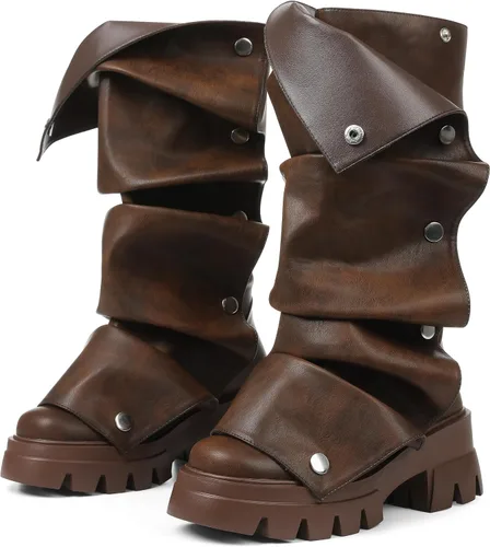 Vista 7 de VOMIRA - Botas holgadas para mujer con solapas plegables