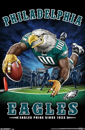 Vista 13 de Trends International NFL Philadelphia Eagles - Póster de pared de End Zone 17, 14.725 x 22.375 pulgadas, versión enmarcada de madera de granero
