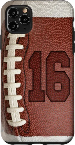 Vista 13 de iPhone 16 Football Fan #16 Jersey No 16 Football Lover Phone Case Gift Case