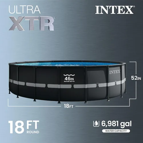 Vista 3 de Intex 26329EH Ultra XTR - Juego de piscina sobre el nivel del suelo de 18 pies x 52 pulgadas con bomba de filtro de arena y kit de mantenimiento