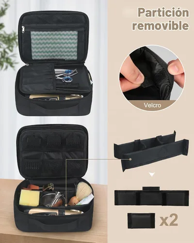 Vista 4 de Meiiy Bolsa de herramientas de peluquería, bolsa grande para cortar pelo, negro