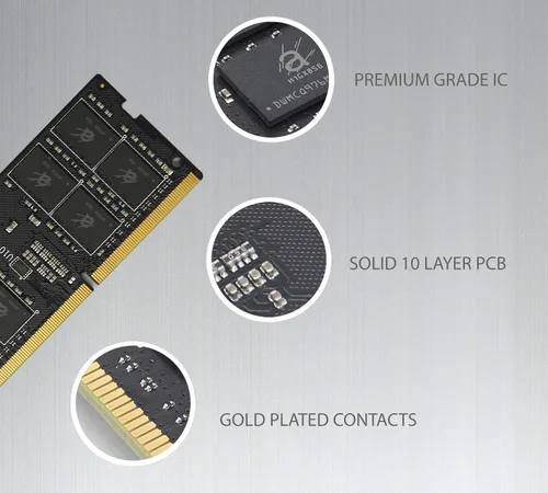 Vista 4 de Adamanta 16 GB (1x16GB) de memoria para laptop DDR4 2133 Mhz PC4-17000 SODIMM 2Rx8 CL15 1,2 V Notebook DRAM RAM