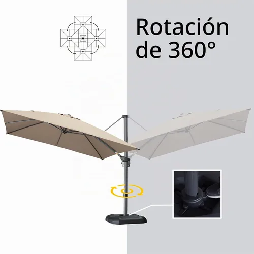 Vista 687 de PURPLE LEAF Paraguas al aire libre con base 8' x 8' protección solar verde Manzana Verde (Apple Green)