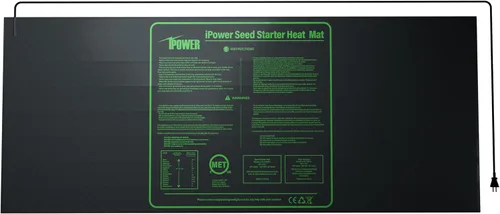 Vista 13 de iPower tapete térmico para plantón, tapete térmico hidropónico caliente con diseño impermeable duradero, estera de calor solamente, Negro