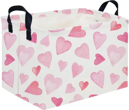 Vista 55 de FXOLCSHE - Canasta rectangular rosa de alpaca, canasta de lavandería impermeable plegable para guardería, canasta de juguetes para habitación