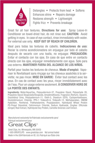 Vista 5 de GREAT CLIPS Solutions - Acondicionador nutritivo sin enjuague, espray de 8 onzas, desenreda e hidrata el cabello