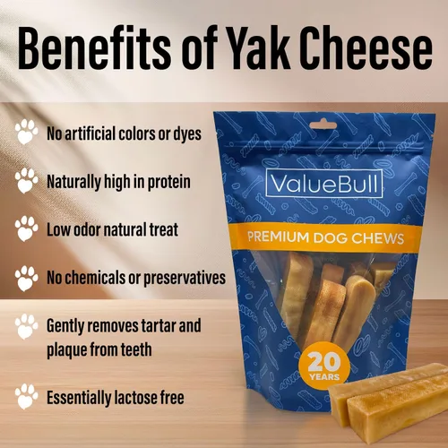 Vista 4 de ValueBull Himalayan - Masticables de queso de yak para perros, pequeños, paquete a granel de 10 libras, de larga duración para masticadores
