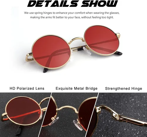 Vista 37 de CGID Gafas de sol unisex polarizadas redondas E01 Lennon