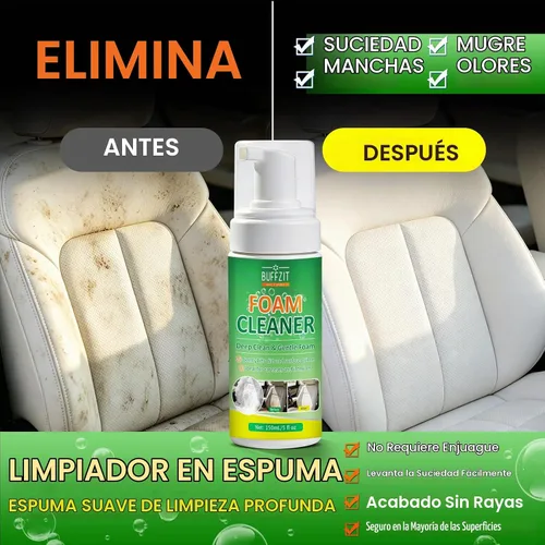 Vista 7 de Kit de limpiador de espuma para interior del automóvil, limpiador multifuncional de detalles automático con cepillo y toalla, asientos de automóvil