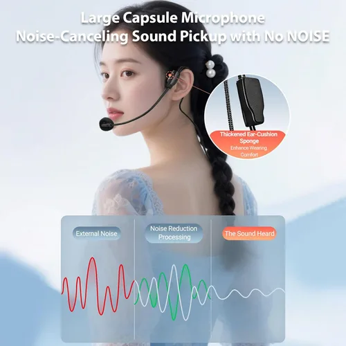 Vista 8 de Alomejor Amplificador de voz con micrófono de auriculares, amplificador portátil, adecuado para profesores, actividades al aire libre, guía