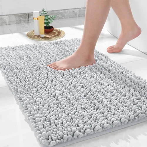 Vista 102 de Yimobra Alfombras de Baño Antideslizantes Lavables - Alfombra de Baño de Chenilla Ultra Suave Absorbente, Alfombra Peluda de Secado Rápido para Negro