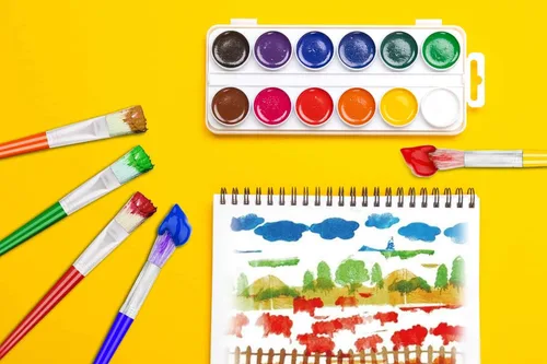 Vista 6 de 10 piezas de pinceles de pintura para niños, pinceles de pintura Anezus para niños pequeños, pinceles grandes y gruesos para niños pequeños