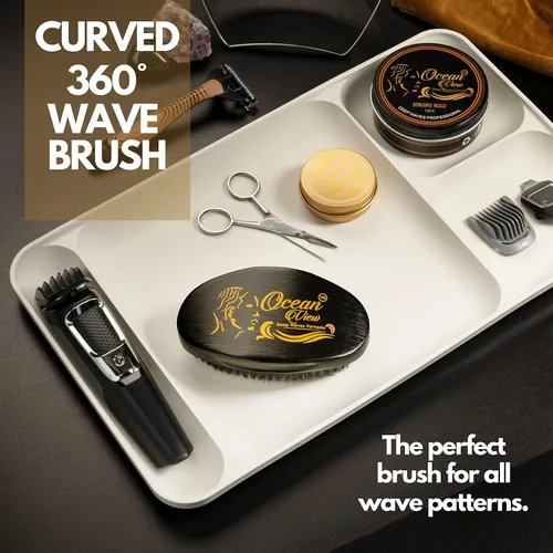 Vista 6 de OCEAN VIEW DEEP WAVES POMADE Cepillo ondulado de cerdas medianas + grasa de ondas 360