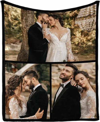 Vista 15 de Manta personalizada con tus fotos favoritas, manta personalizada con mis propias imágenes para familia, mamá, papá, hija, hijo, perro, hermanas