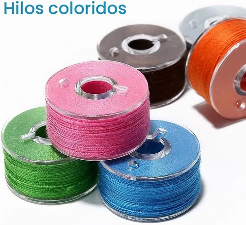 Vista 3 de BetyBedy 36 bobinas de coser preenrolladas con estuche, colores surtidos estándar