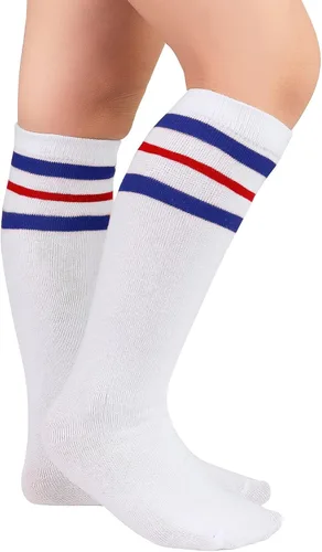 Vista 2 de Zando Calcetines de fútbol para niños, transpirables, hasta la rodilla, sin costuras, calcetines de béisbol para niños pequeños, calcetines de tubo