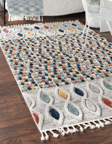 Vista 8 de Unique Loom Cherokee Collection Alfombra de área - Asheville (rectangular 2' 0" x 3' 0", negro/marfil)
