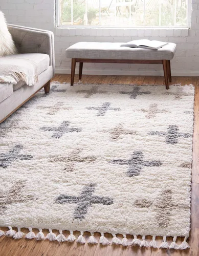 Vista 11 de Unique Loom Hygge Shag Collection - Alfombra moderna de inspiración marroquí con diseño geométrico, felpa y acogedora, rectangular, 8' 0" x 10' 0