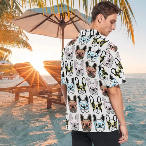 Vista 3 de visesunny Camisas hawaianas de verano para hombre, estilo casual, con botones, manga corta, pantalones cortos, playa, tropical, hawaiano, trajes