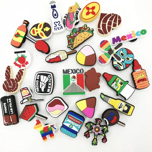 Vista 6 de yiagofy 30 dijes para zapatos de México para hombres y mujeres decoración de zapatos regalos de fiesta pulseras para adultos recuerdos de fiesta