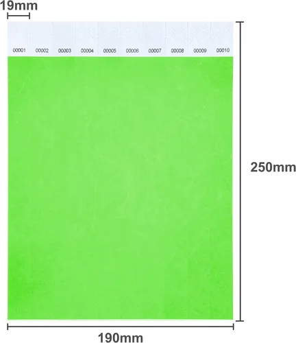 Vista 7 de DGBDPACK 500 Pcs Pulseras Numeradas 5 colores neón surtidos, correas impermeables y resistentes al desgarro para fiestas