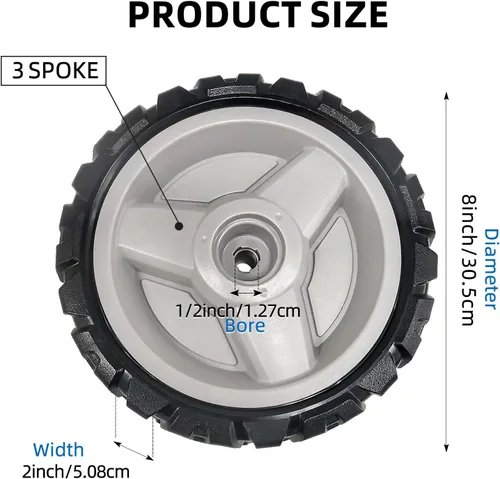 Vista 2 de 2 ruedas de accionamiento para cortacésped Husqvarna 580365301 593198101 compatibles con cortacésped L321AH, LC221A HU675AWD, HU700AWD, HU725AWD